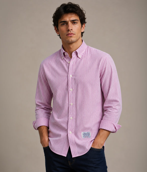 Shirt Rogers Peet Company Bordeaux Stripes