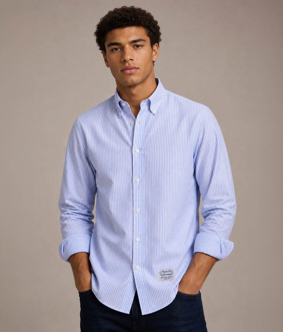 Shirt Rogers Peet Company Light Blue Stripes
